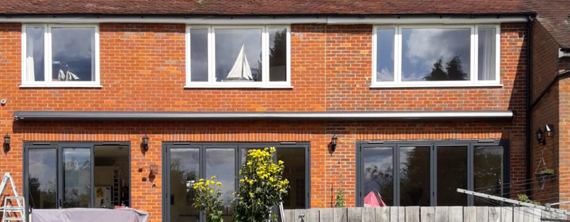 A Markilux 1600 semi-cassette coupled awning